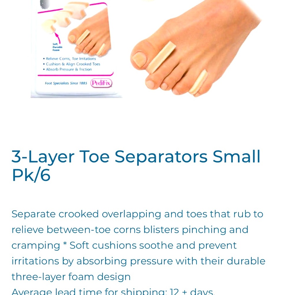 Two 6 packs toe separators